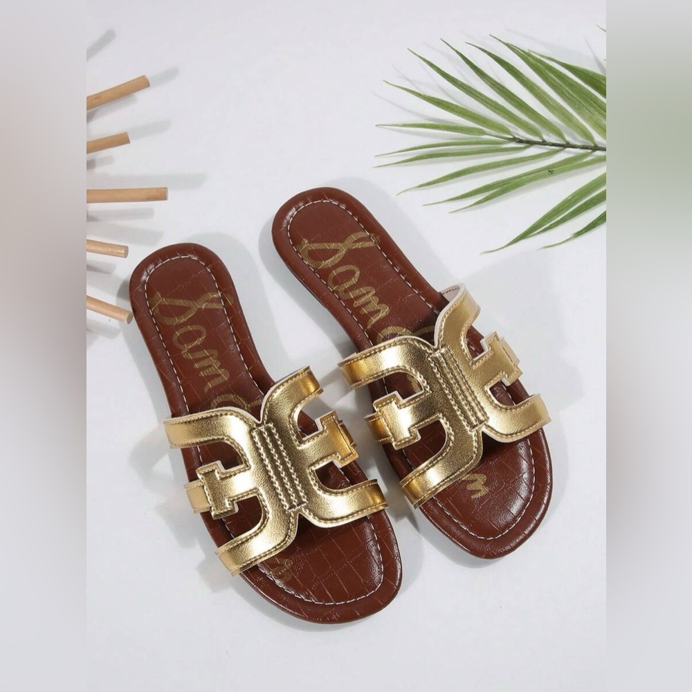 New to Posh C ๐| Euro Style Sam Edelman Metallic Gold and Brown Sandals - Picture 7 of 9